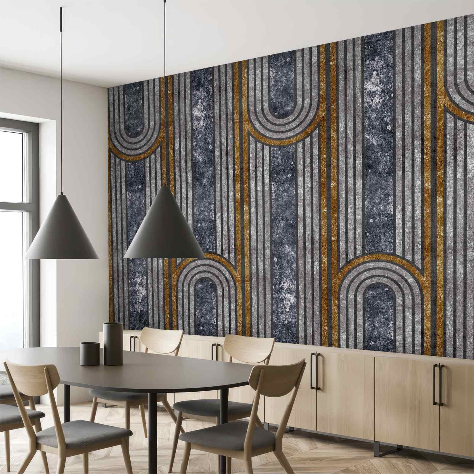 Fototapeta zvislé čiary, ktoré zostávajú rovné a tie, ktoré sa ohýbajú