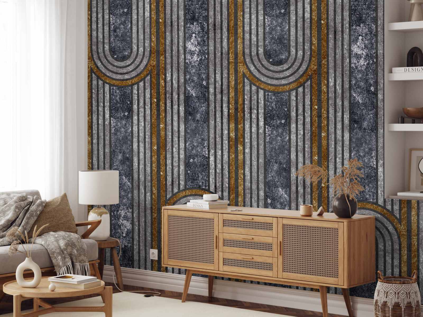 Fototapeta zvislé čiary, ktoré zostávajú rovné a tie, ktoré sa ohýbajú