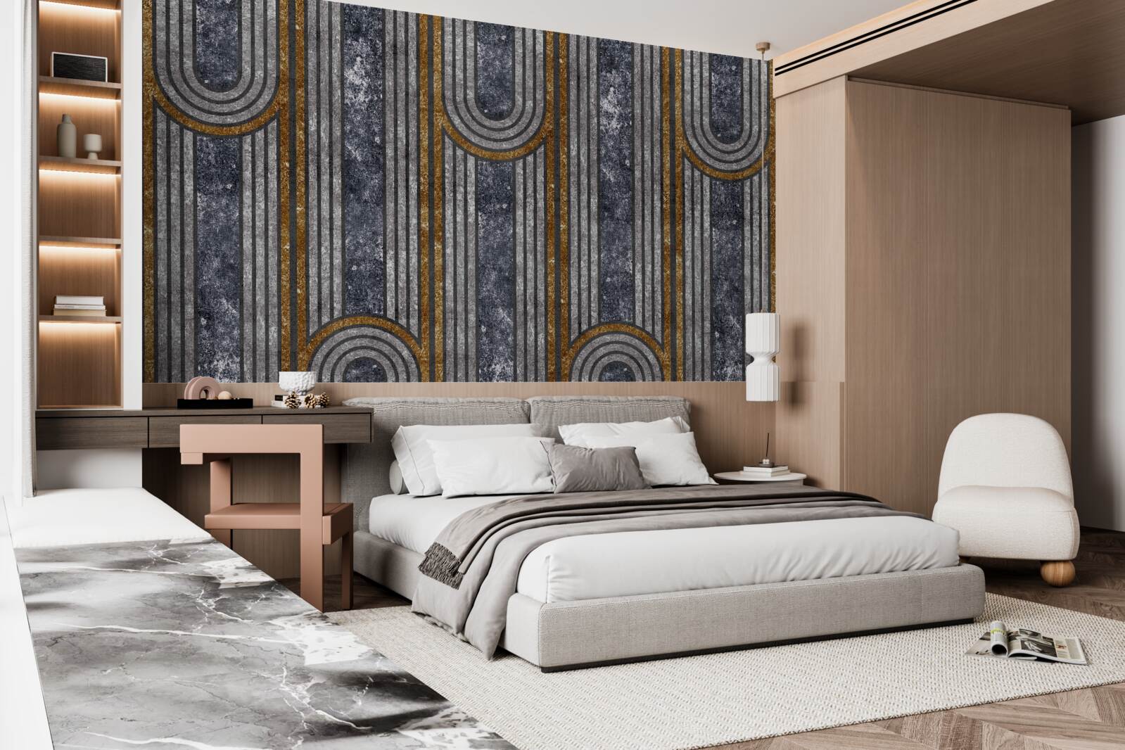 Fototapeta zvislé čiary, ktoré zostávajú rovné a tie, ktoré sa ohýbajú