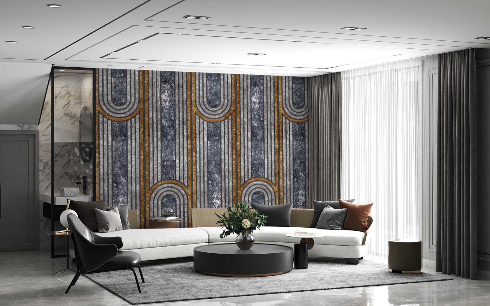 Fototapeta zvislé čiary, ktoré zostávajú rovné a tie, ktoré sa ohýbajú