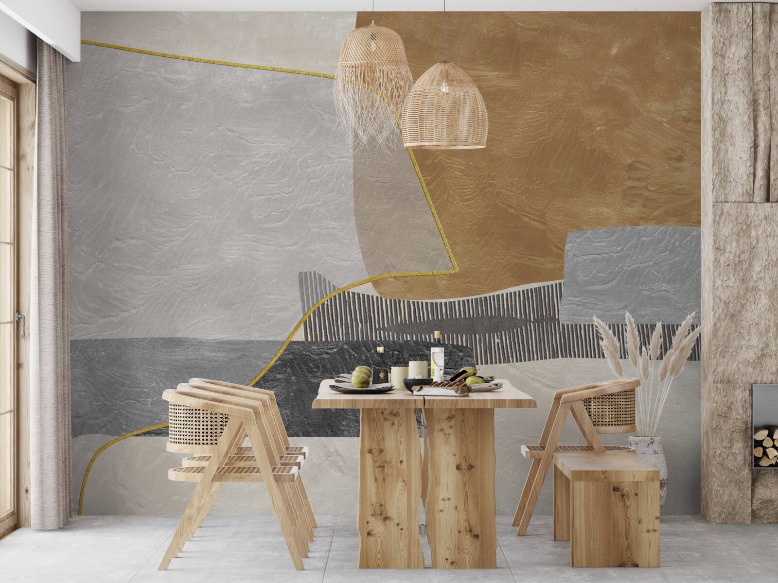 Fototapeta loď prekračuje vodné priestory abstrakcie