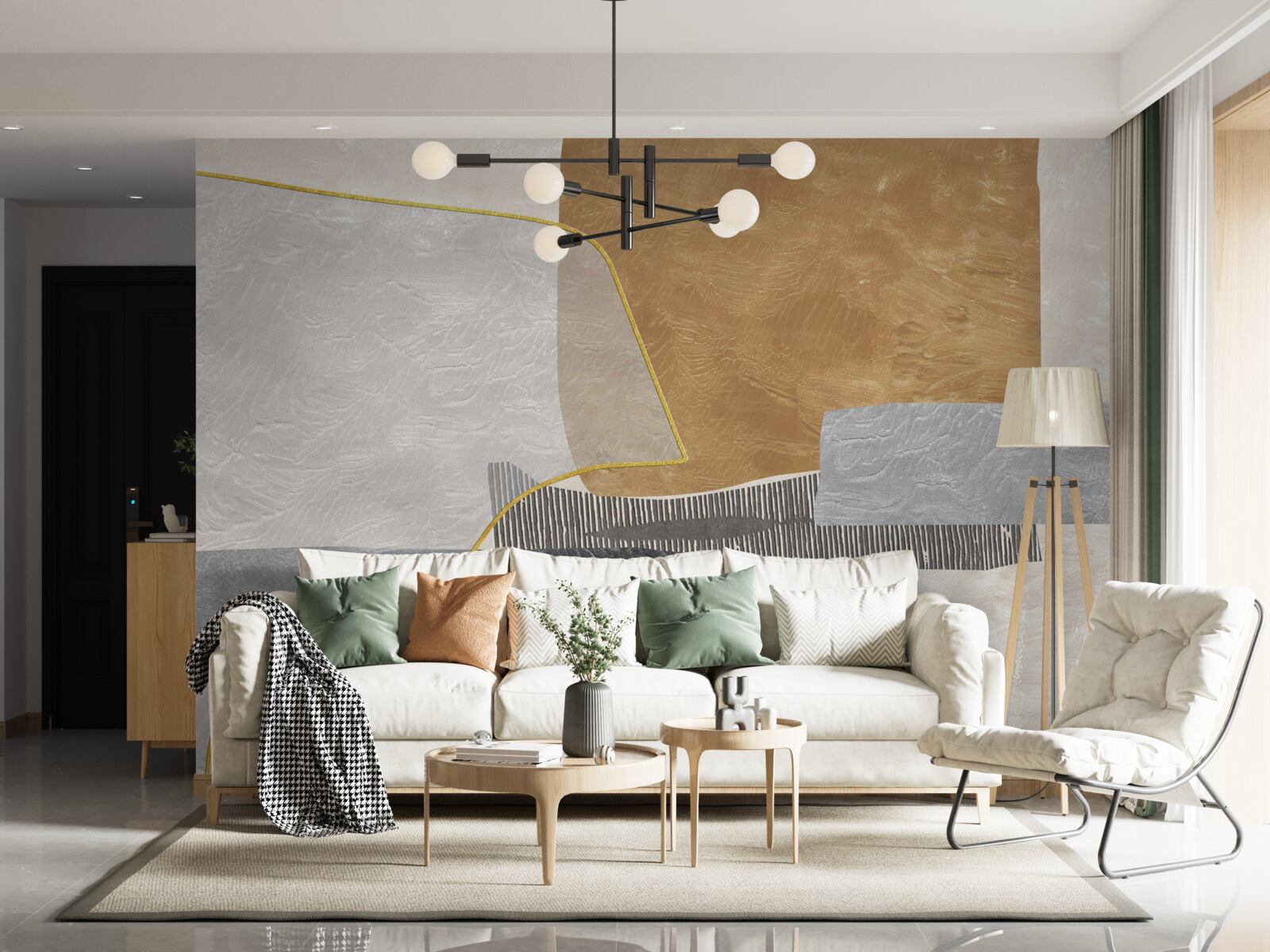 Fototapeta loď prekračuje vodné priestory abstrakcie