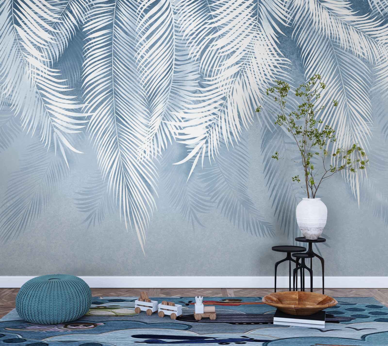 Fototapeta listy paprade smerujúce nadol