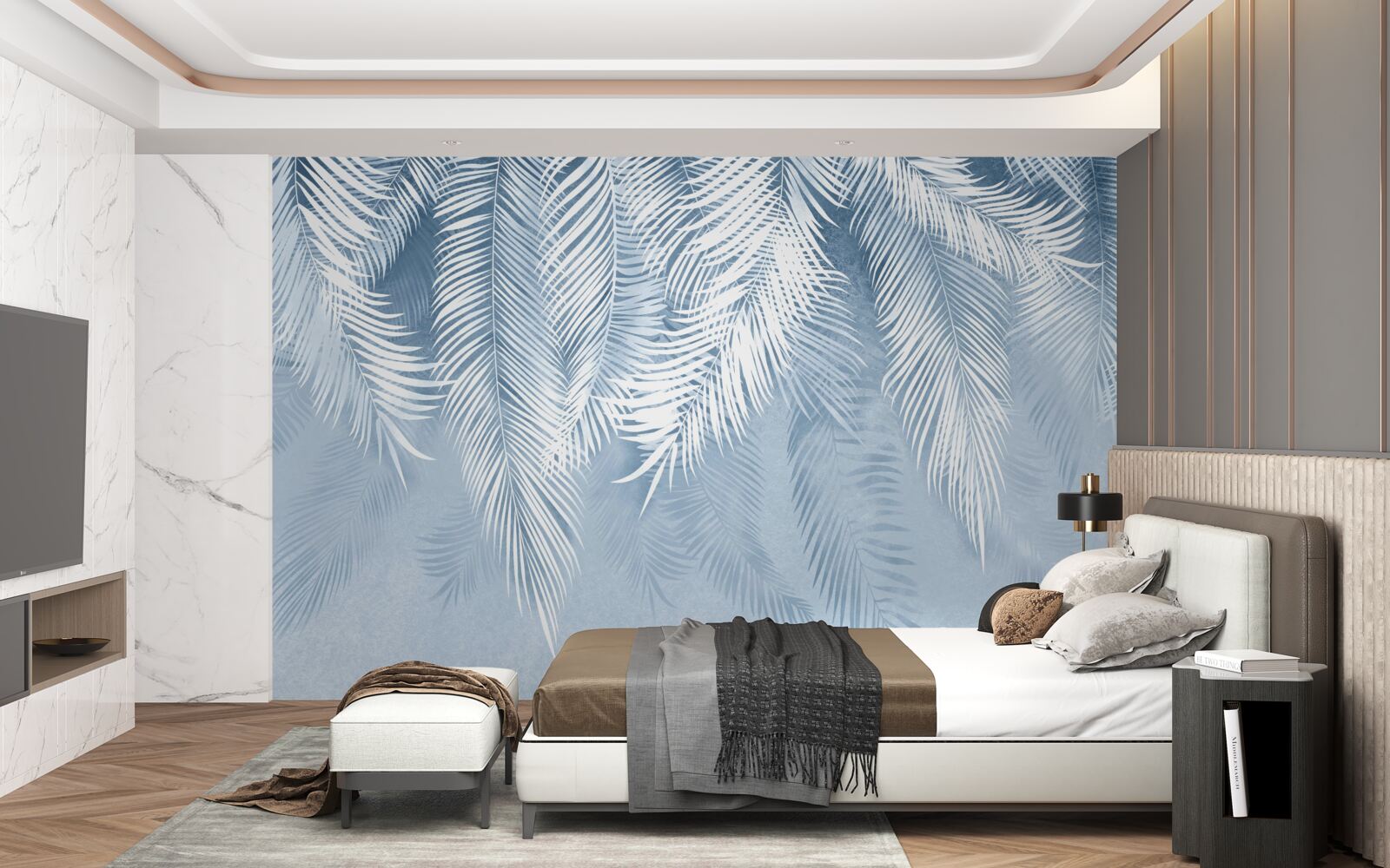 Fototapeta listy paprade smerujúce nadol