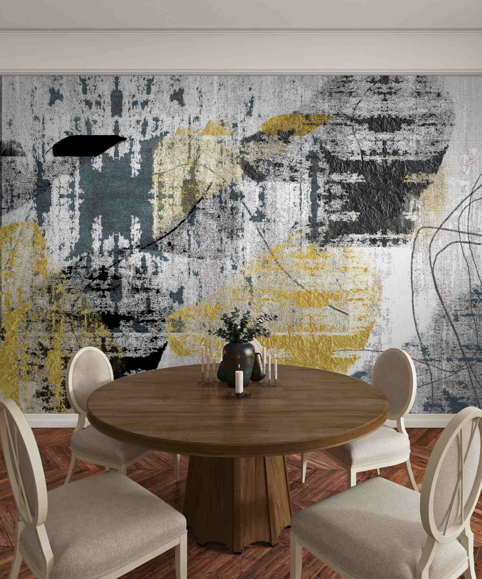 Fototapeta pozadie vytvorené z abstraktných odtieňov čiernej a zlatej