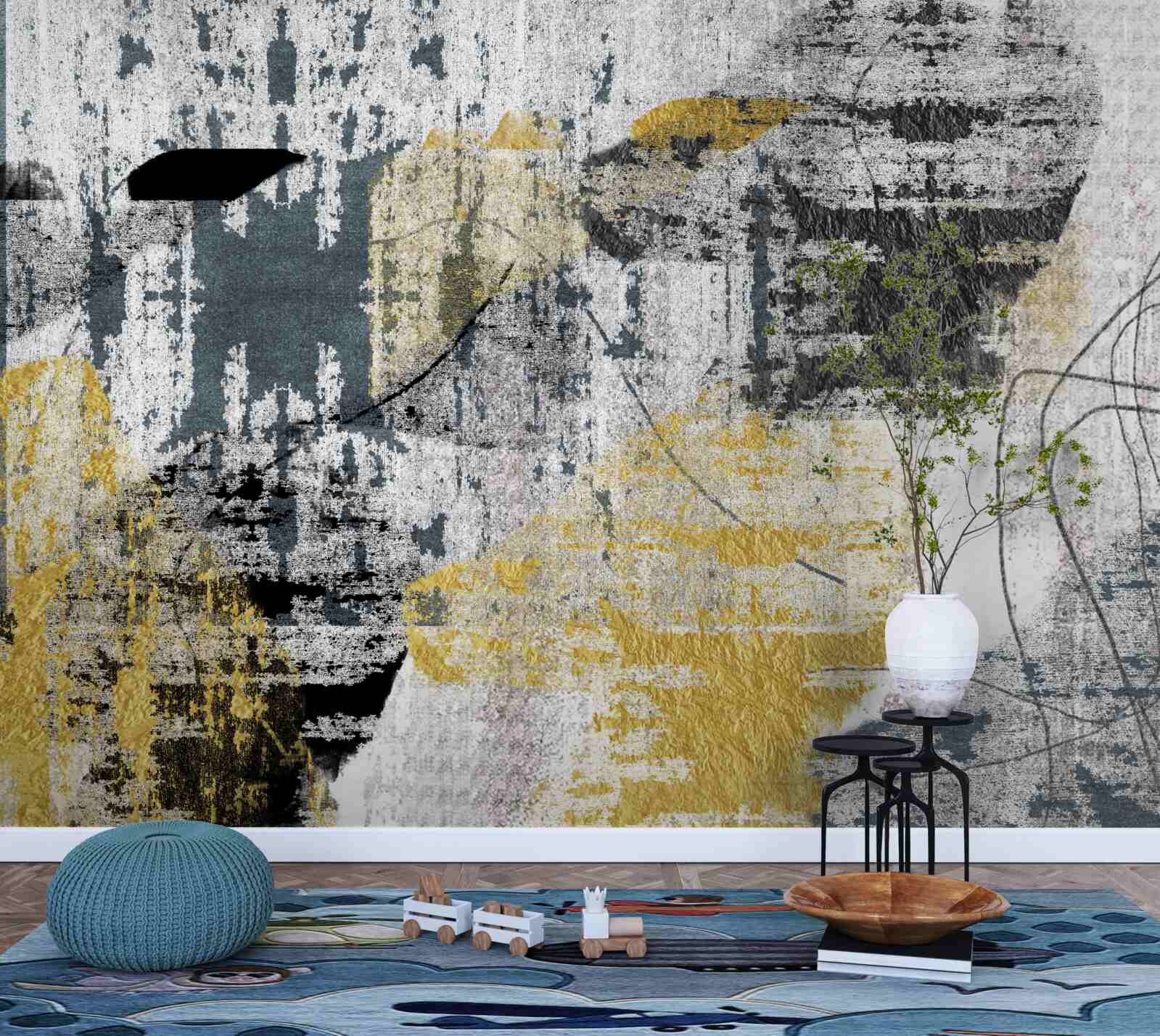 Fototapeta pozadie vytvorené z abstraktných odtieňov čiernej a zlatej