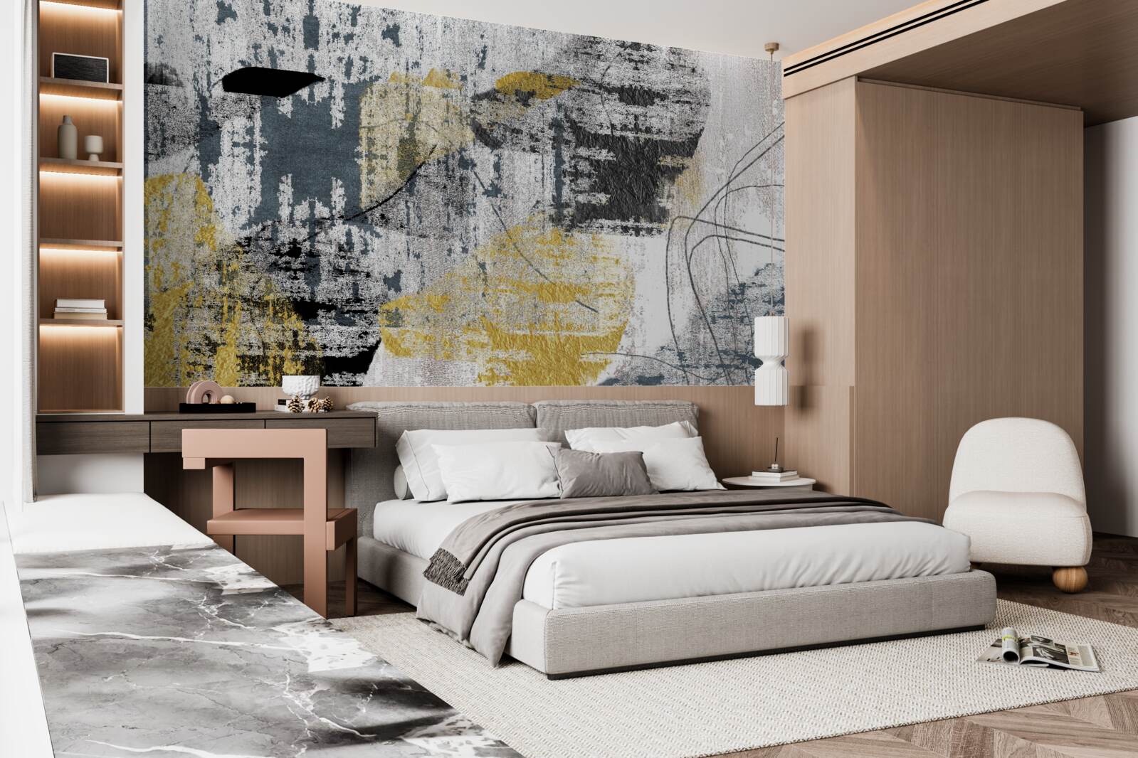 Fototapeta pozadie vytvorené z abstraktných odtieňov čiernej a zlatej