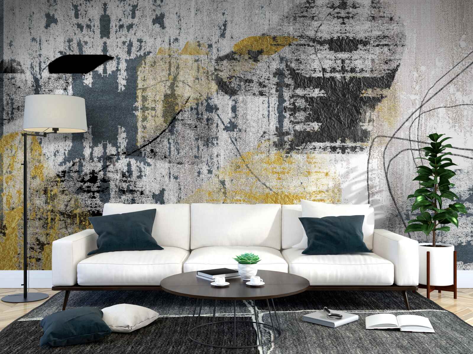 Fototapeta pozadie vytvorené z abstraktných odtieňov čiernej a zlatej