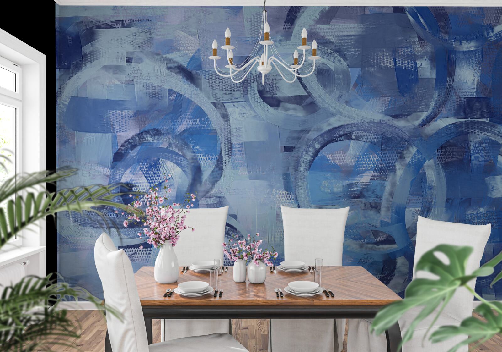 Fototapeta vodné krúžky na modrom povrchu