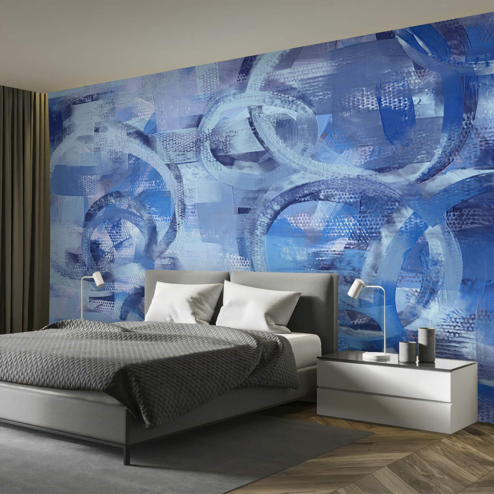 Fototapeta vodné krúžky na modrom povrchu