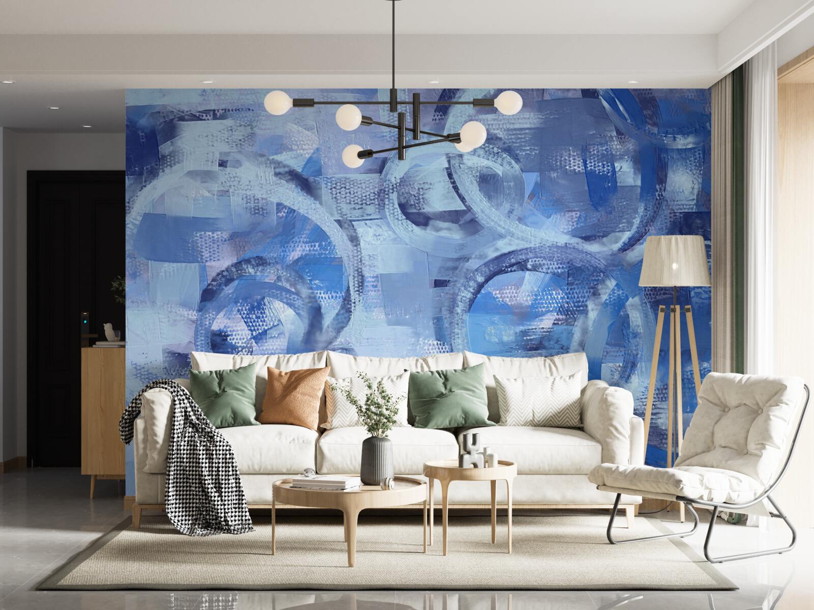 Fototapeta vodné krúžky na modrom povrchu