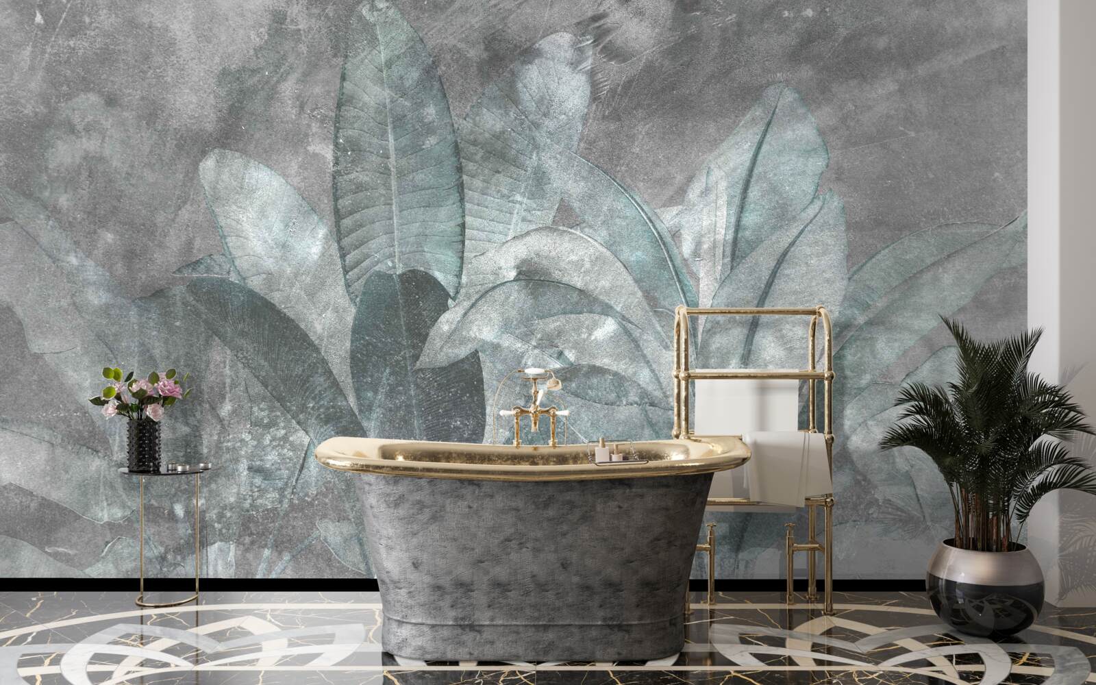 Fototapeta papraď pod silným lejakom