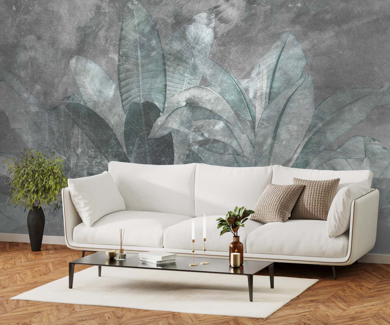 Fototapeta papraď pod silným lejakom