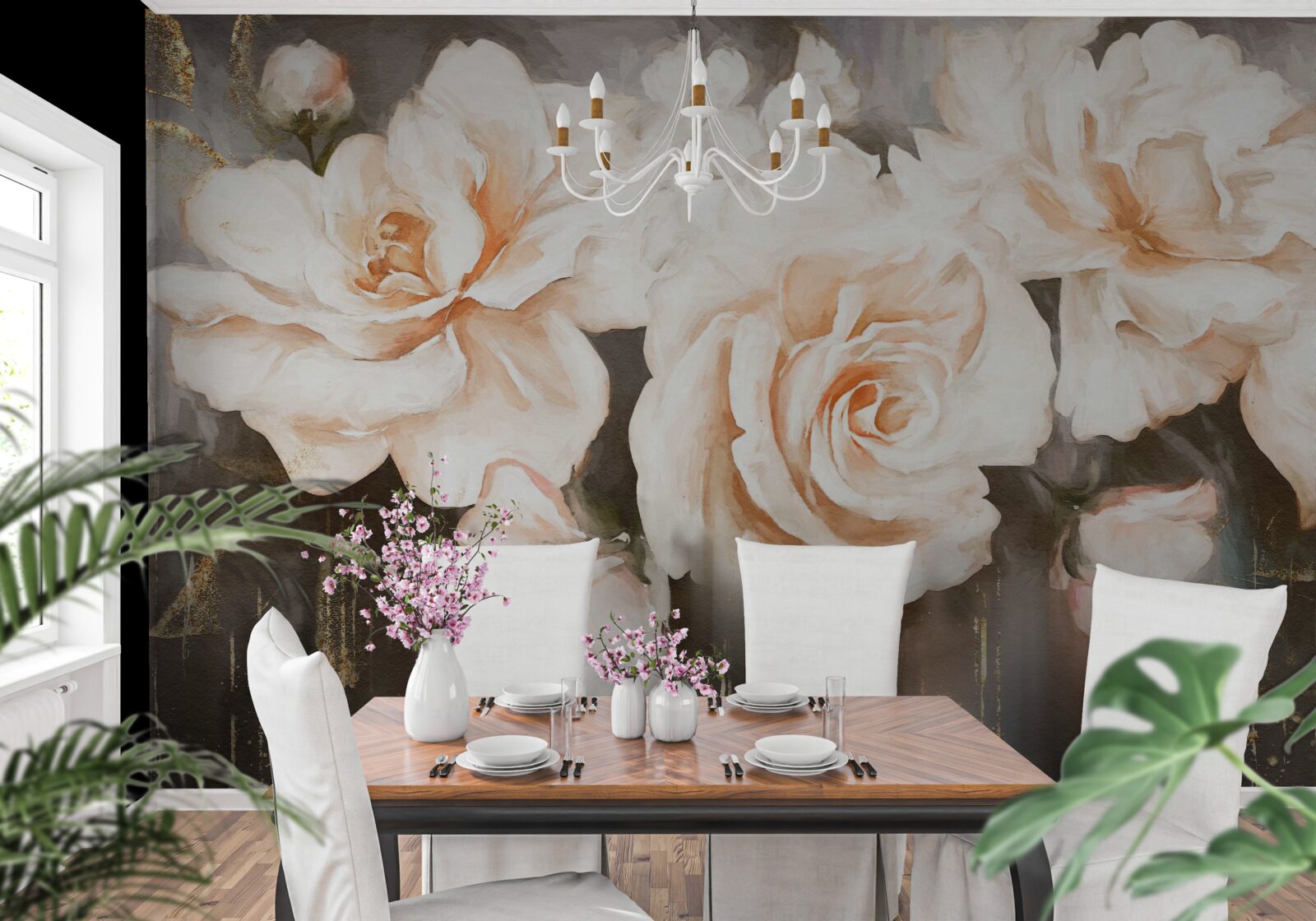 Fototapeta ruže majú luxusný krémový odtieň