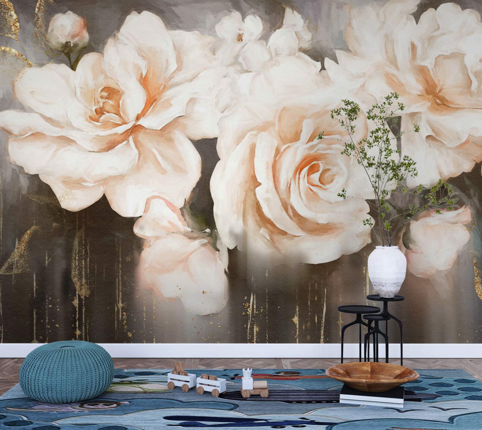 Fototapeta ruže majú luxusný krémový odtieň