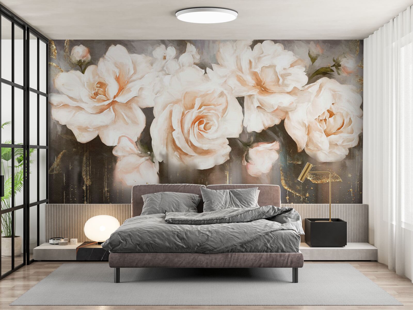 Fototapeta ruže majú luxusný krémový odtieň