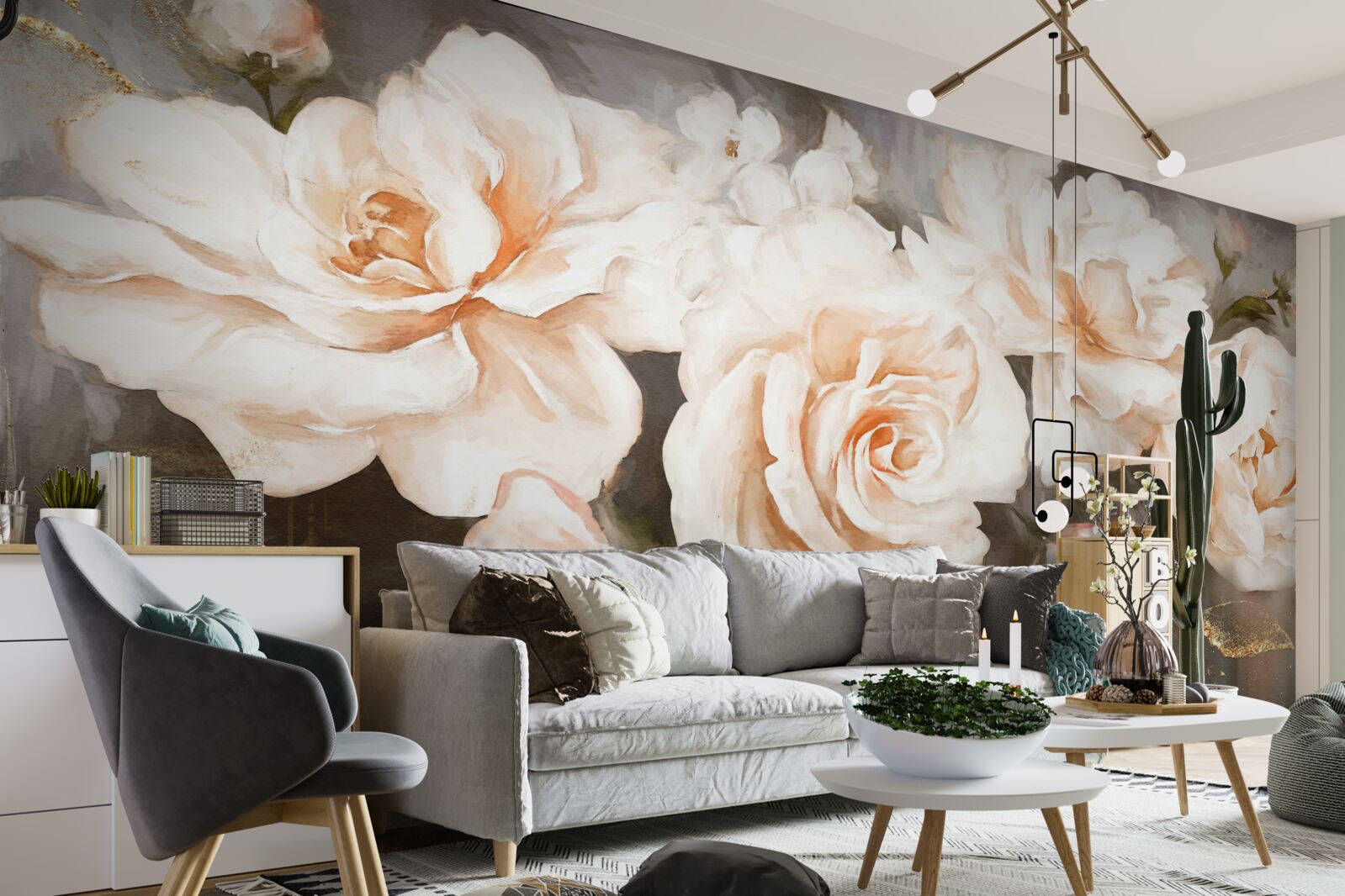 Fototapeta ruže majú luxusný krémový odtieň