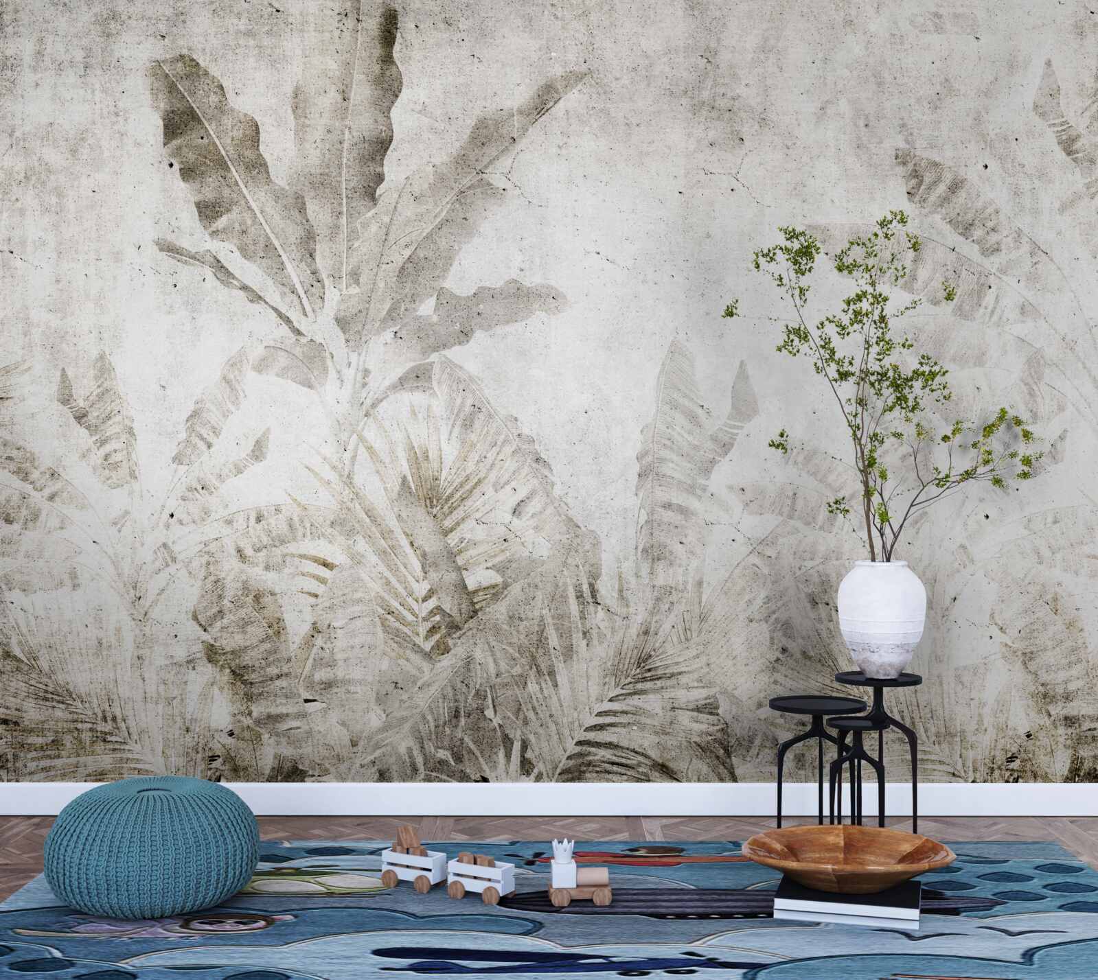 Fototapeta hmla pokrýva listy tropických stromov