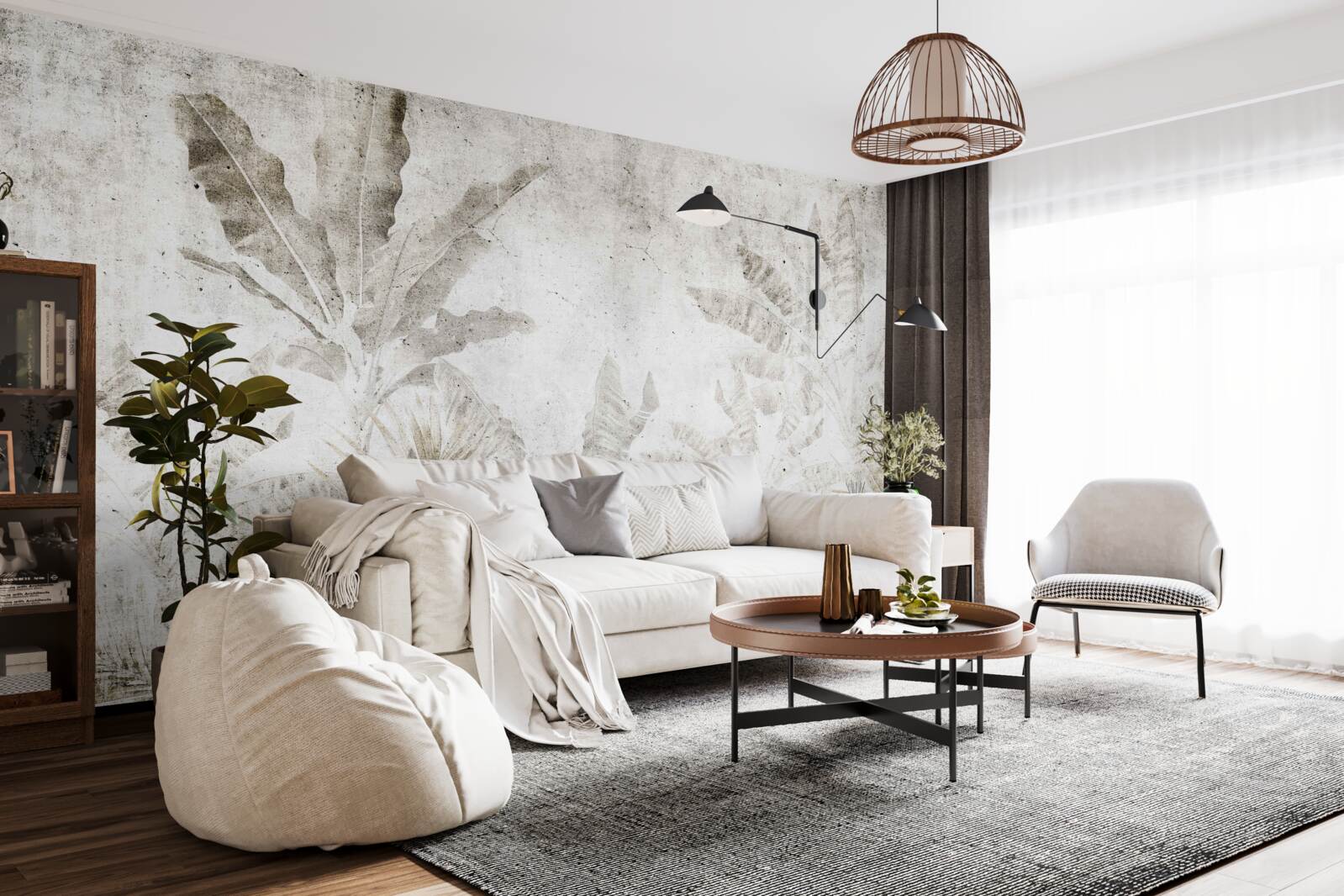 Fototapeta hmla pokrýva listy tropických stromov