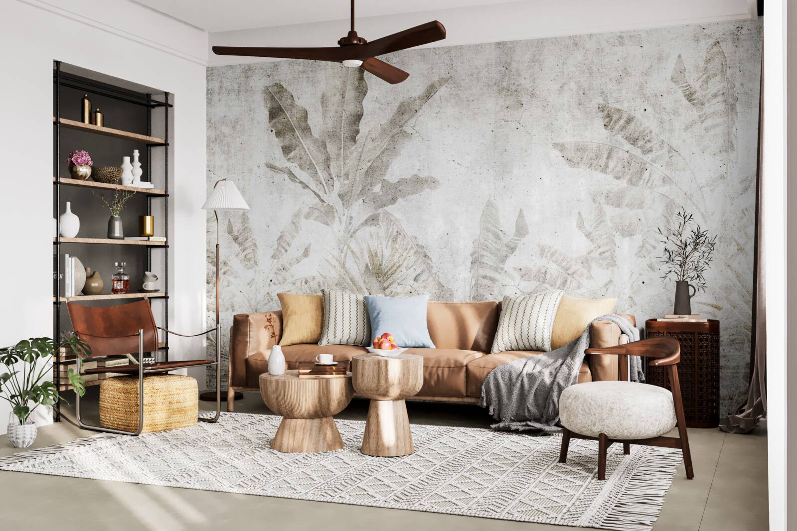 Fototapeta hmla pokrýva listy tropických stromov