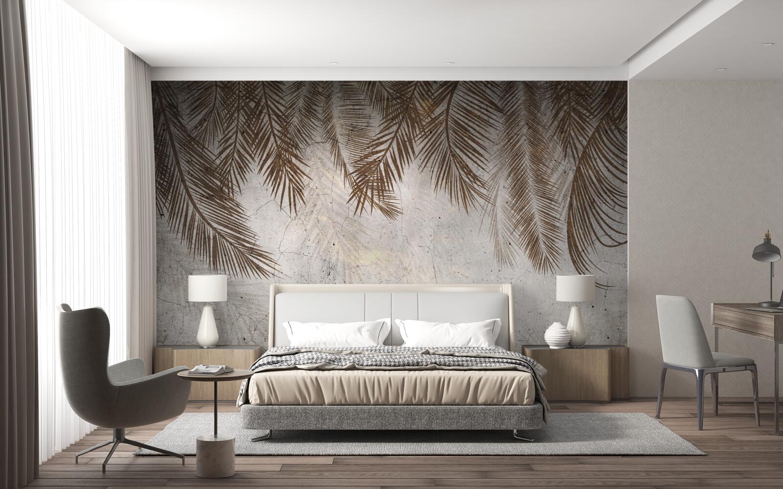 Fototapeta listy zlatého papradia visia