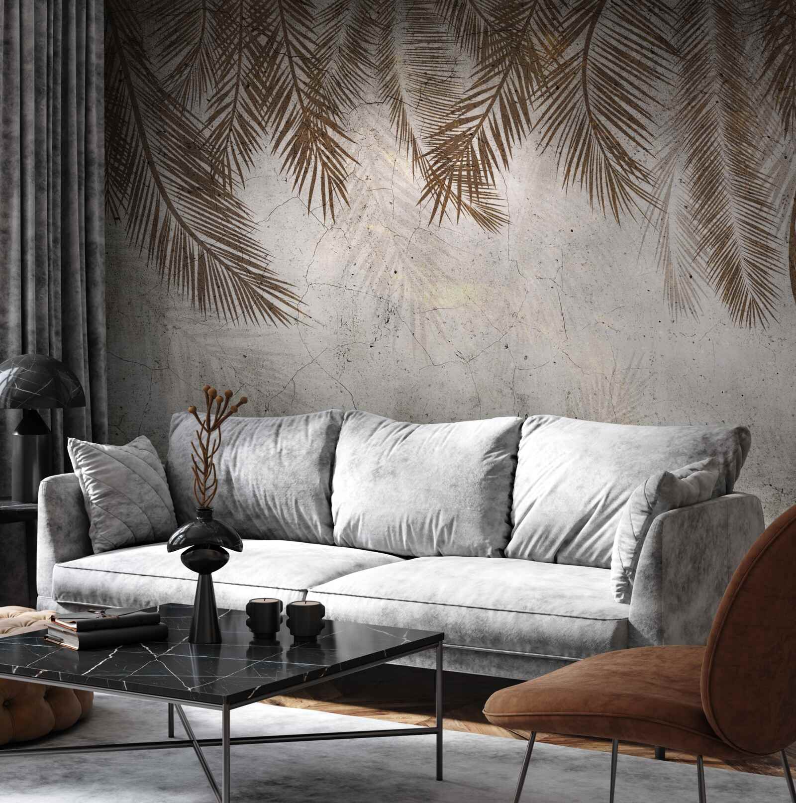 Fototapeta listy zlatého papradia visia