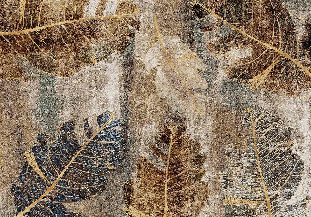 Fototapeta zlaté a čierne listy paprade