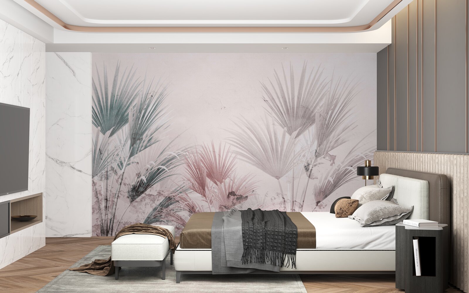 Fototapeta viacfarebné tropické paprade