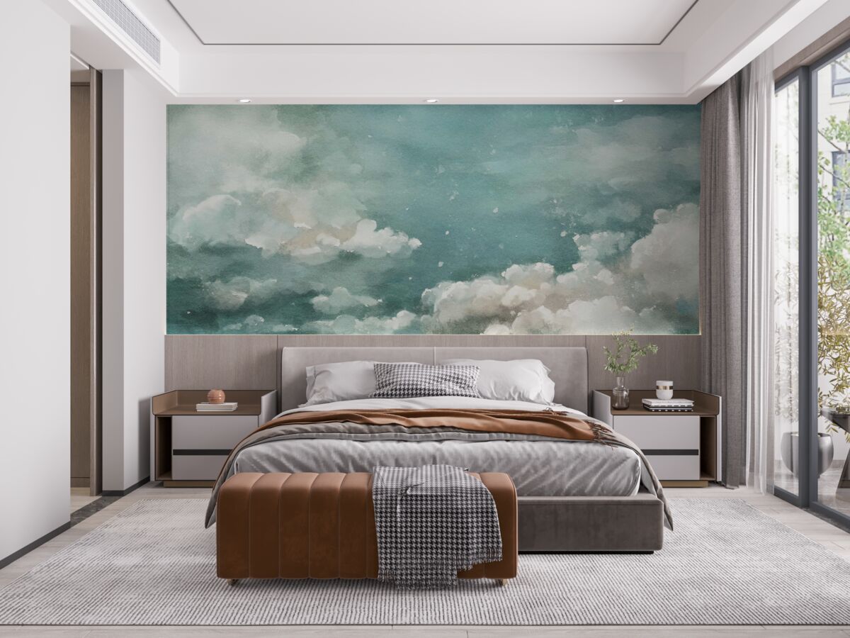 Fototapeta mraky nad pokojnou vodnou hladinou