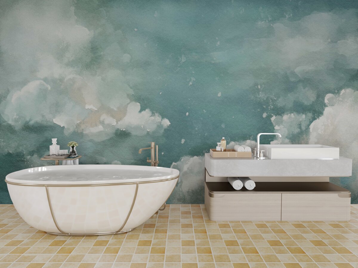 Fototapeta mraky nad pokojnou vodnou hladinou