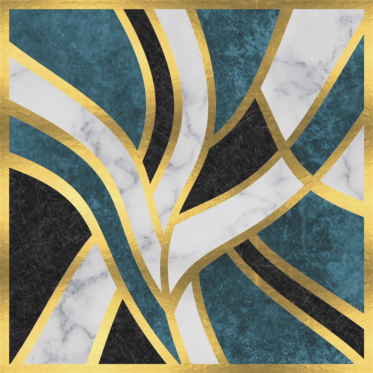 Fototapeta zlaté, hladko ohraničené postavy stretávajúce sa v strede