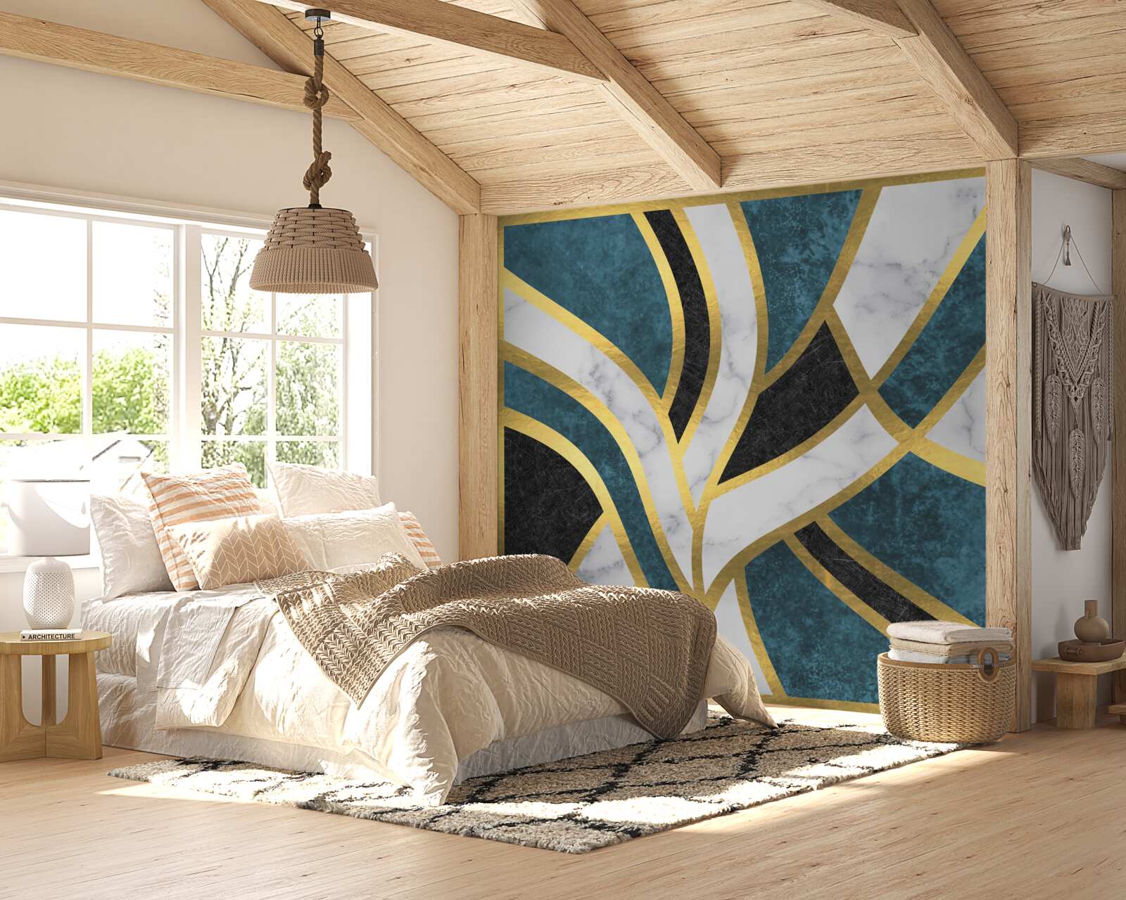 Fototapeta zlaté, hladko ohraničené postavy stretávajúce sa v strede