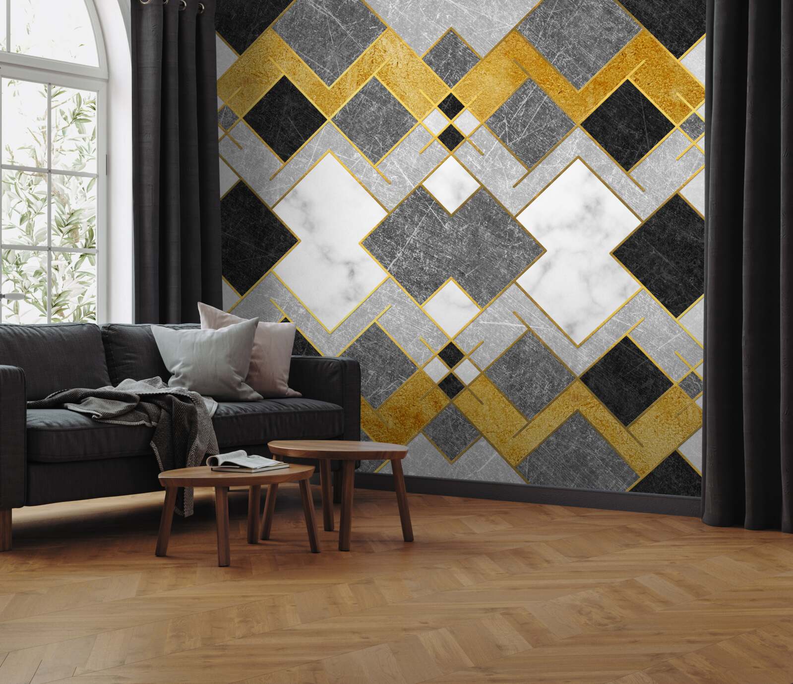 Fototapeta štvorce rôznych farieb odrážajúce sa v zrkadle