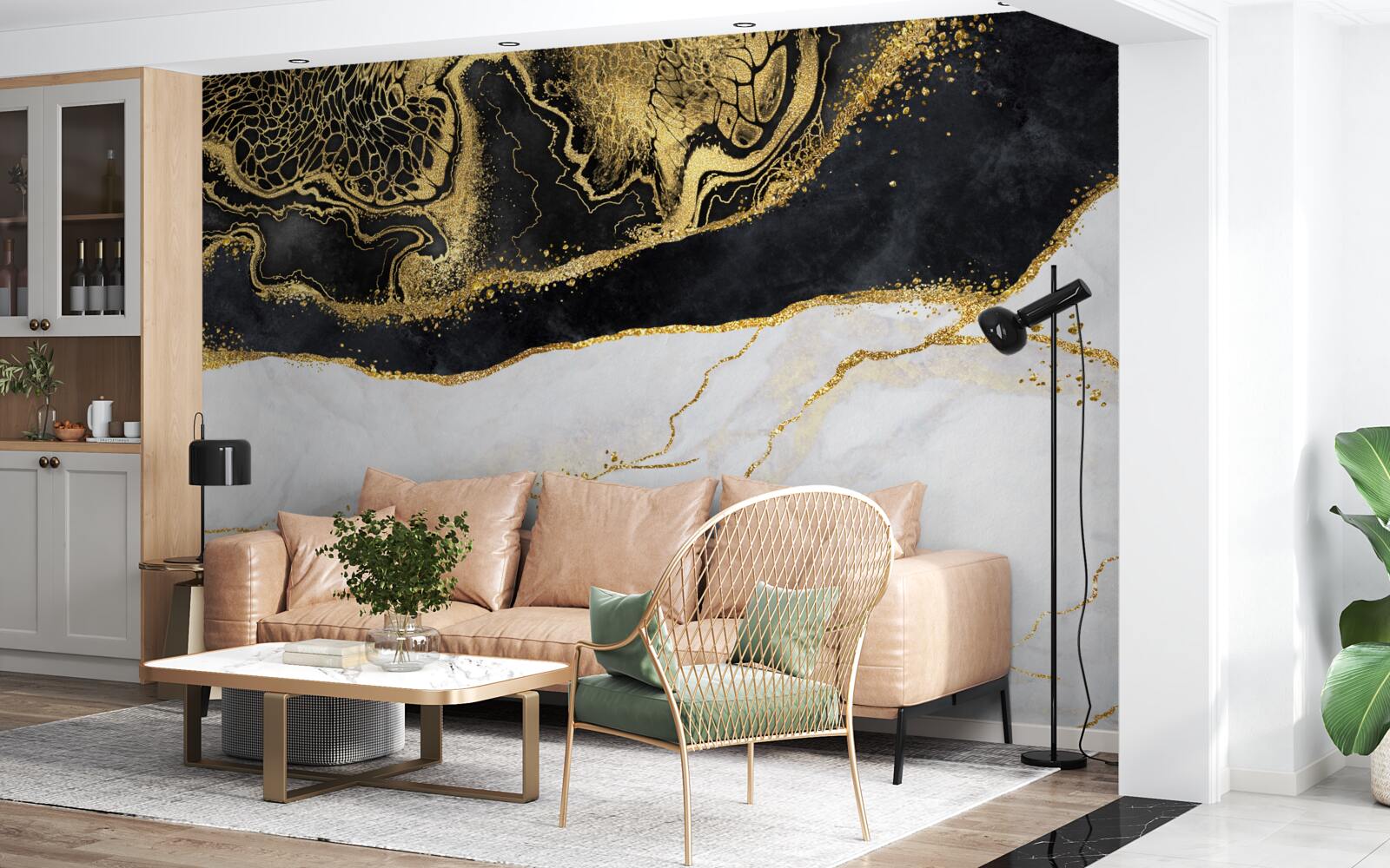 Fototapeta čierne vlny obklopujú piesočnaté pobrežie