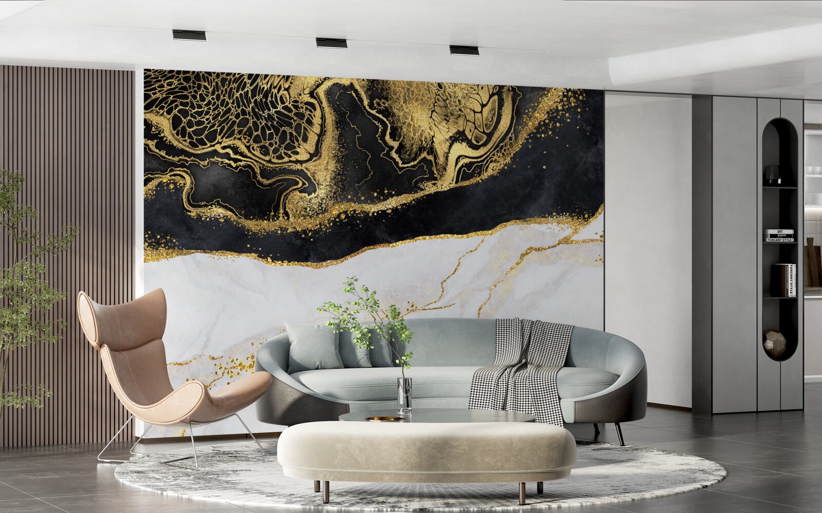 Fototapeta čierne vlny obklopujú piesočnaté pobrežie