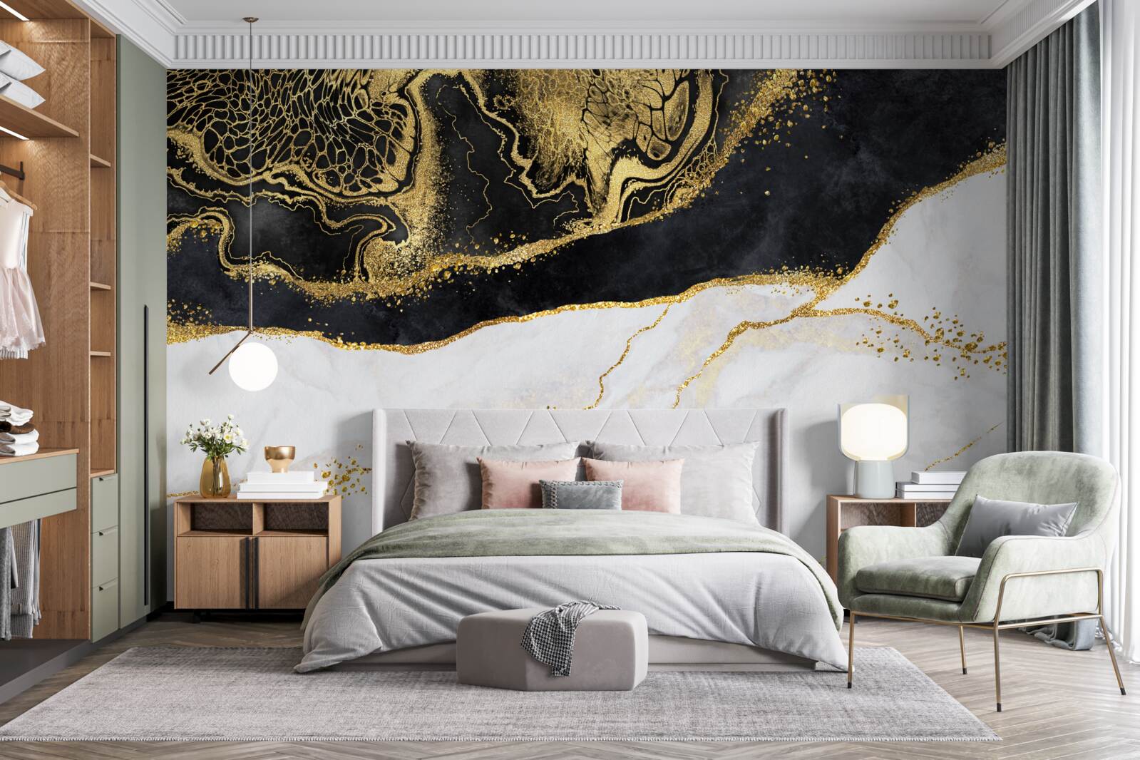 Fototapeta čierne vlny obklopujú piesočnaté pobrežie