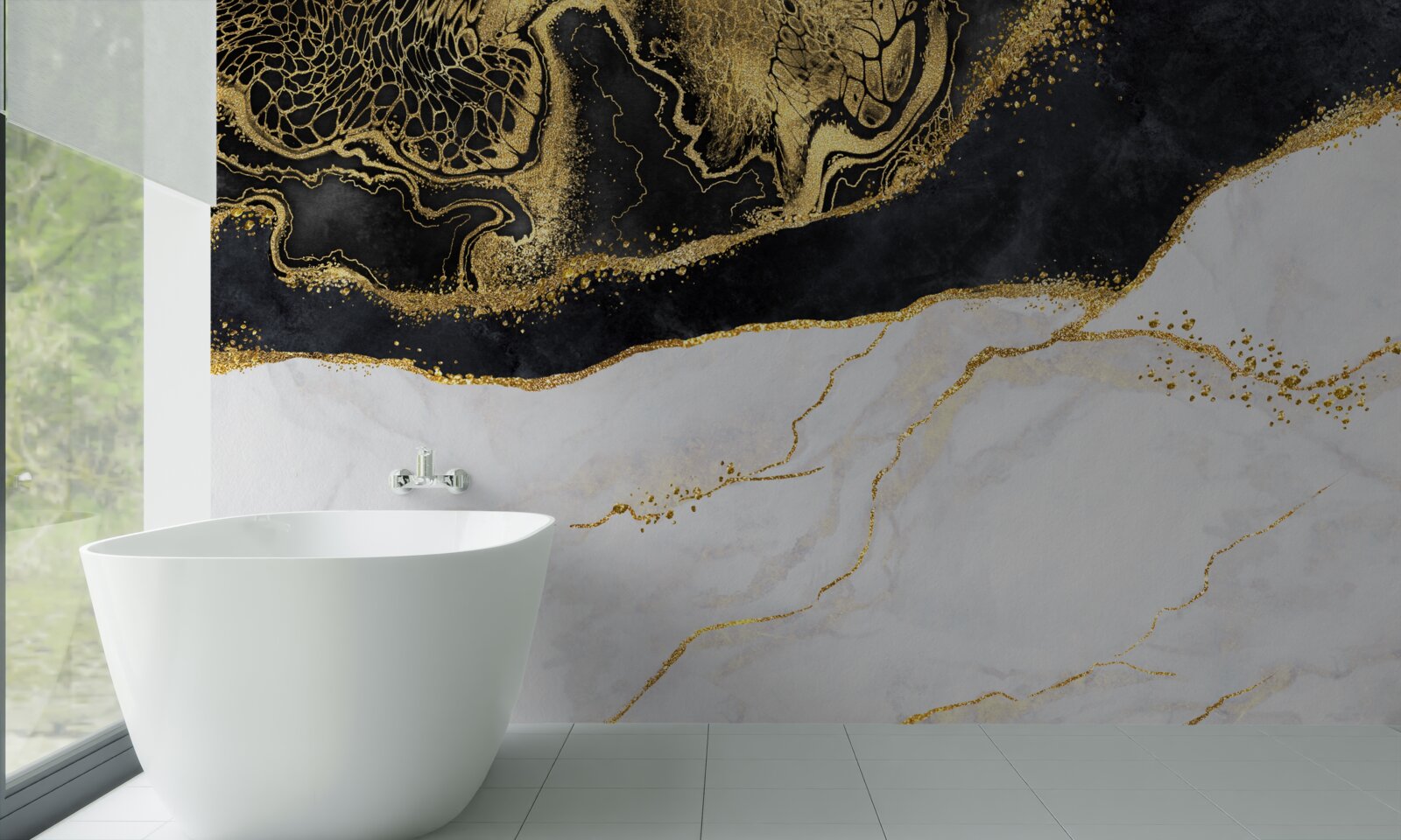 Fototapeta čierne vlny obklopujú piesočnaté pobrežie