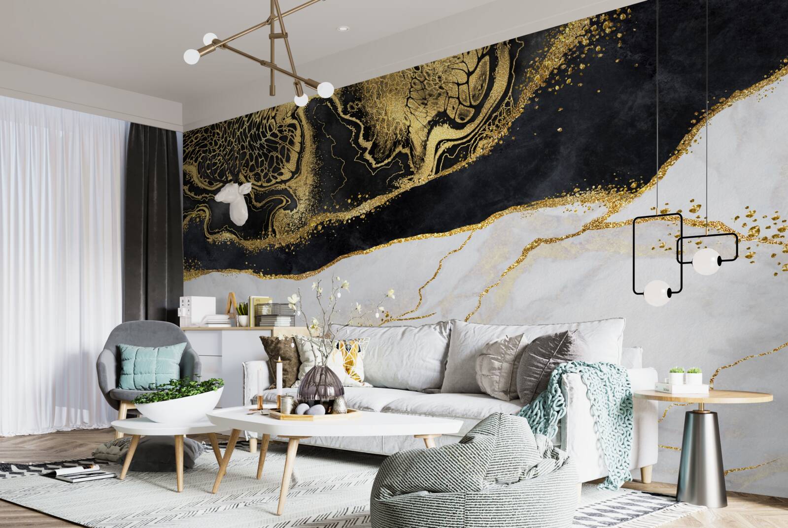 Fototapeta čierne vlny obklopujú piesočnaté pobrežie