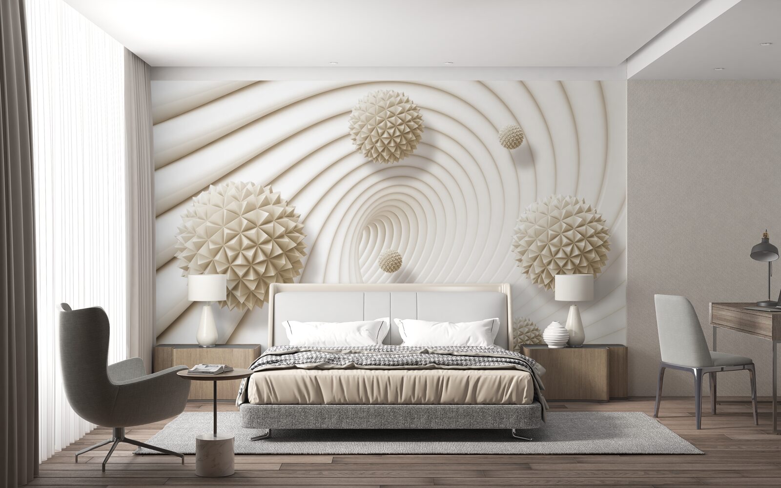 Fototapeta svetlé guľôčky v tvare lúčov vo vortexe