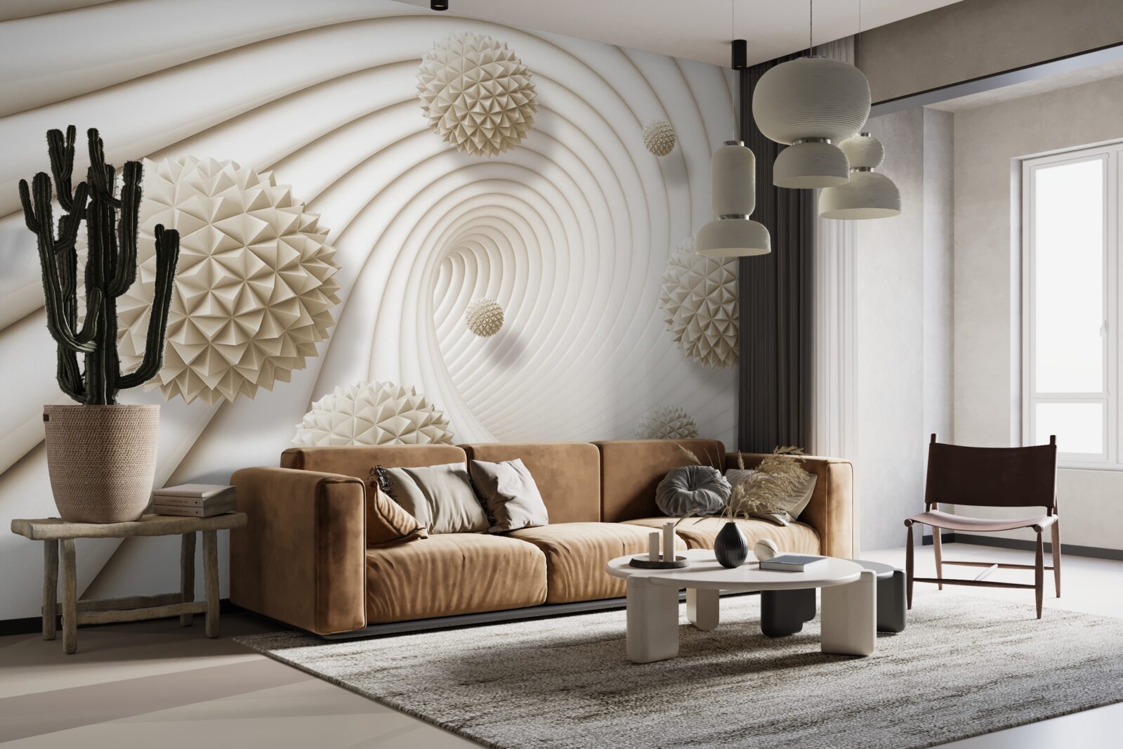 Fototapeta svetlé guľôčky v tvare lúčov vo vortexe