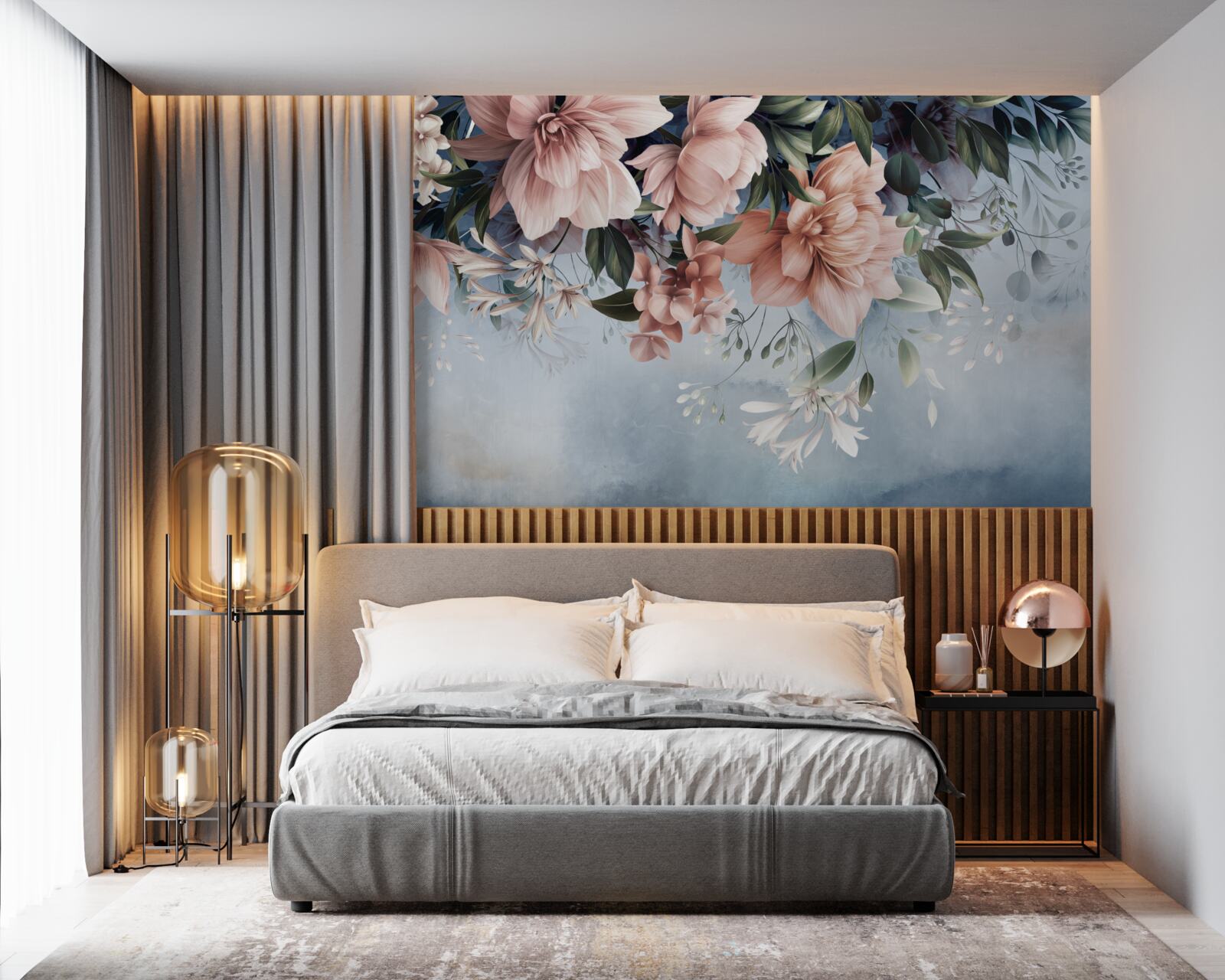 Fototapeta konáre kvetov padajú na vodnú hladinu