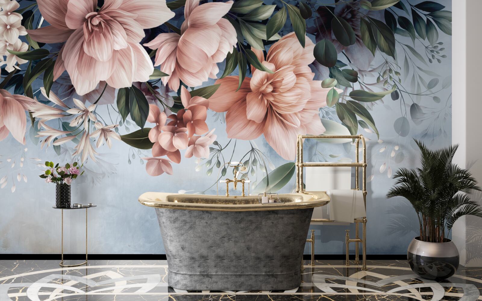 Fototapeta konáre kvetov padajú na vodnú hladinu