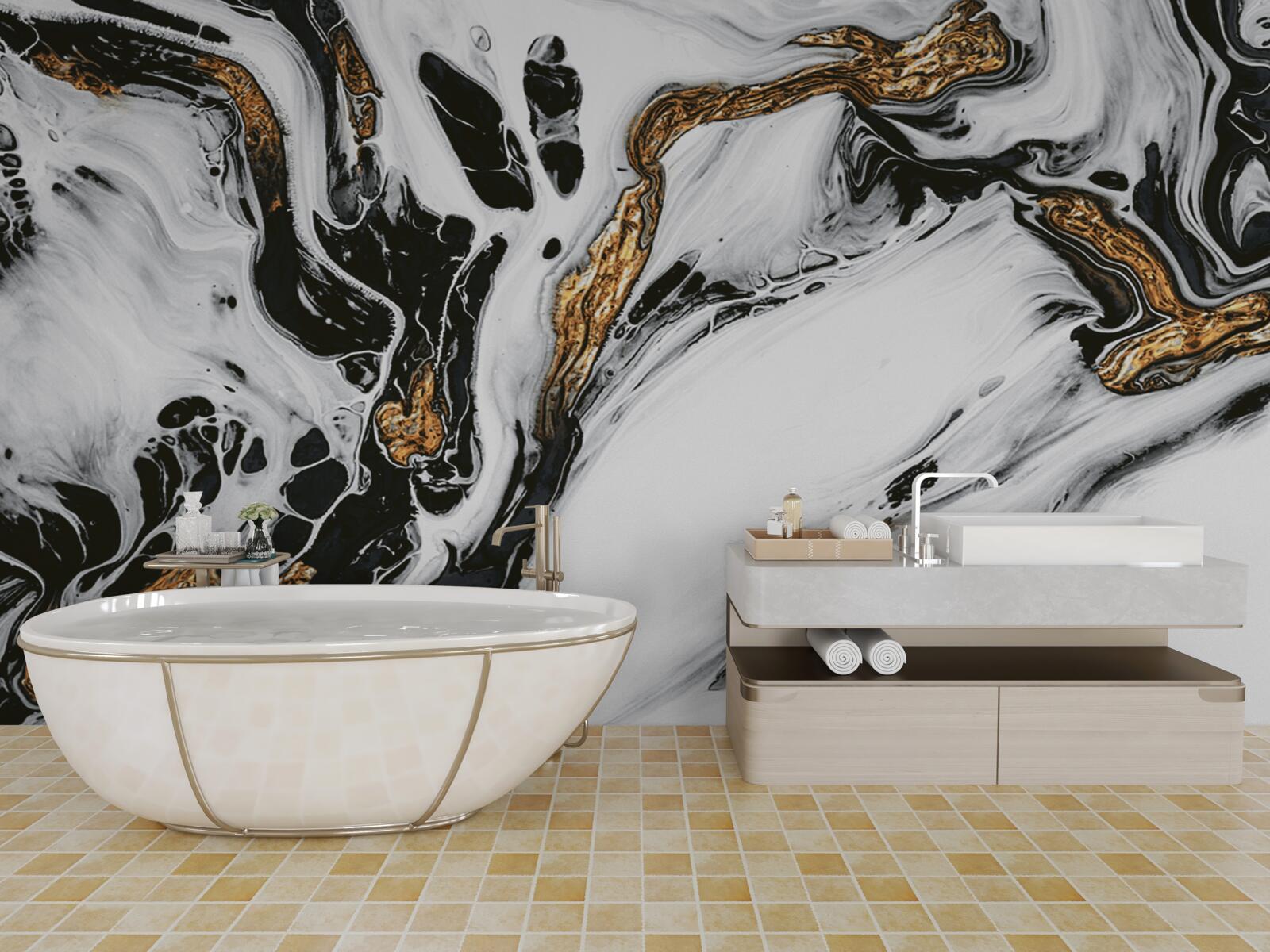 Fototapeta svahy pokryté snehom, s kameňmi v zlatom svetle