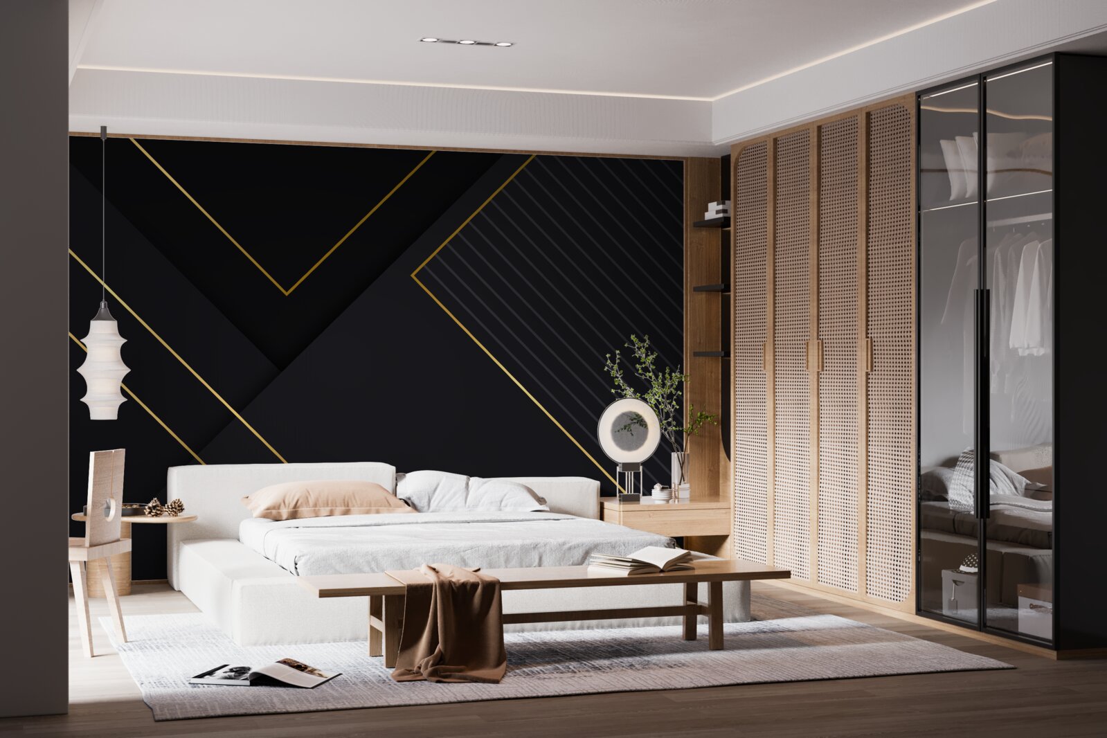 Fototapeta obdĺžniky zlatého odtieňa s čiernym jadrom