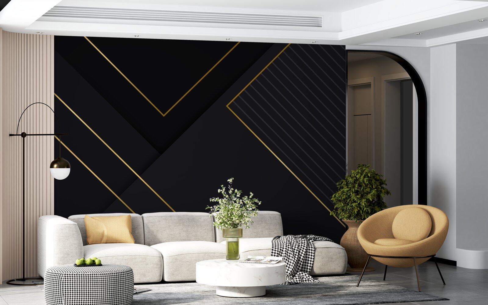 Fototapeta obdĺžniky zlatého odtieňa s čiernym jadrom