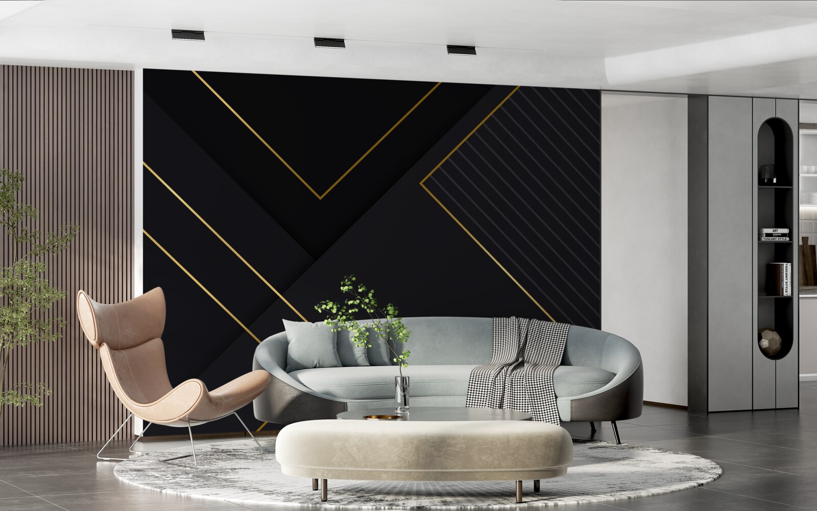 Fototapeta obdĺžniky zlatého odtieňa s čiernym jadrom