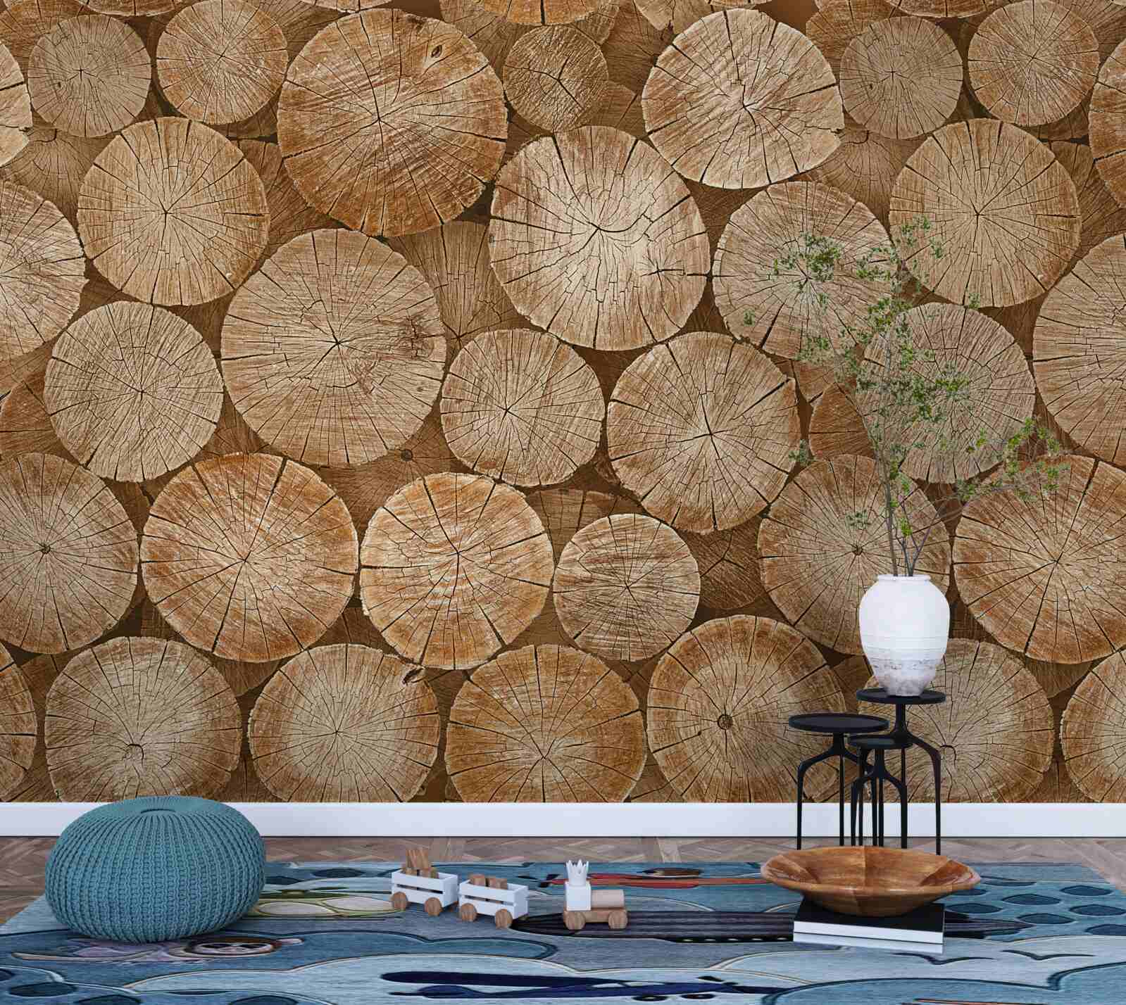 Fototapeta hromada nazbieraného palivového dreva