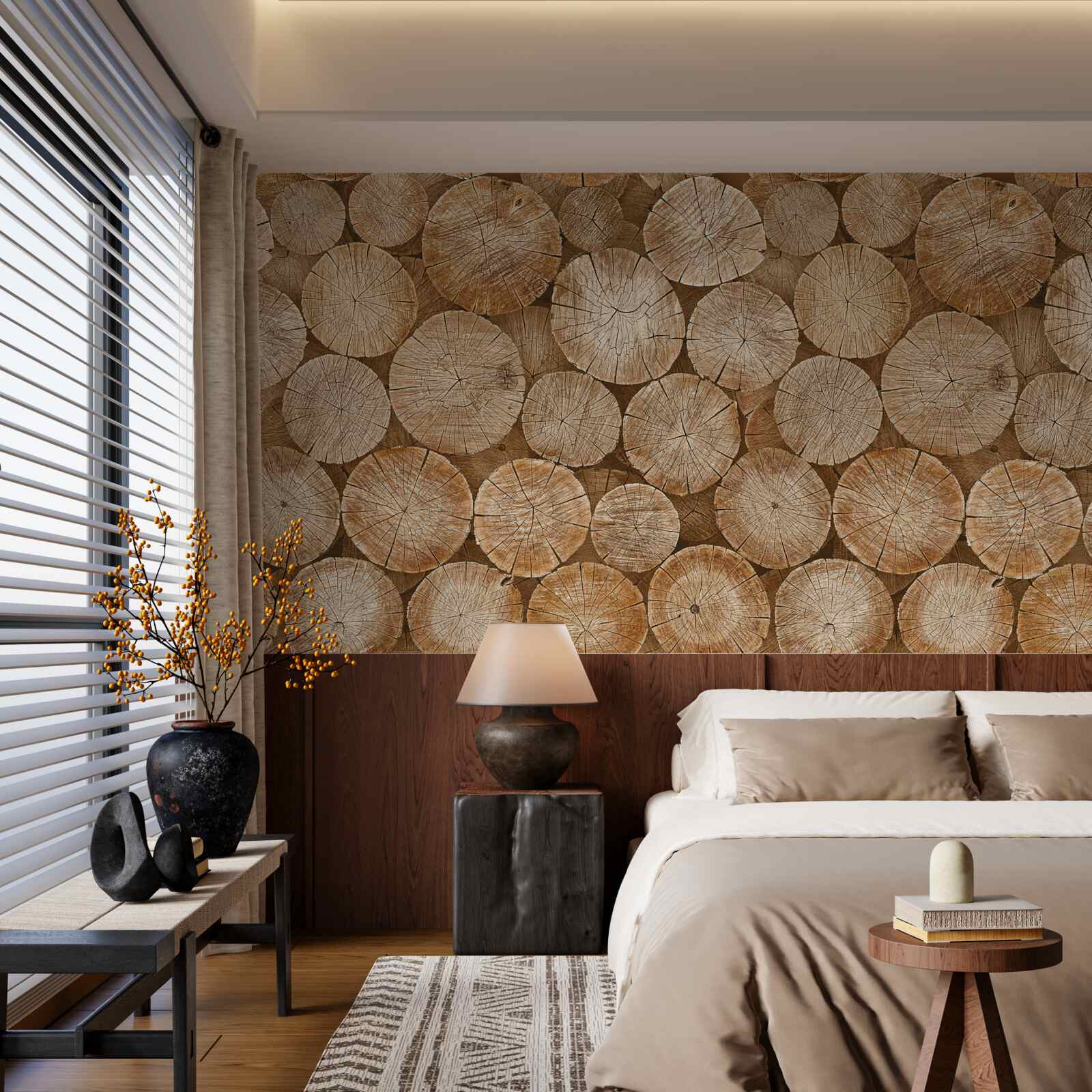 Fototapeta hromada nazbieraného palivového dreva