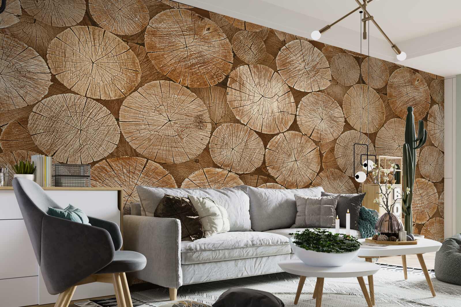 Fototapeta hromada nazbieraného palivového dreva