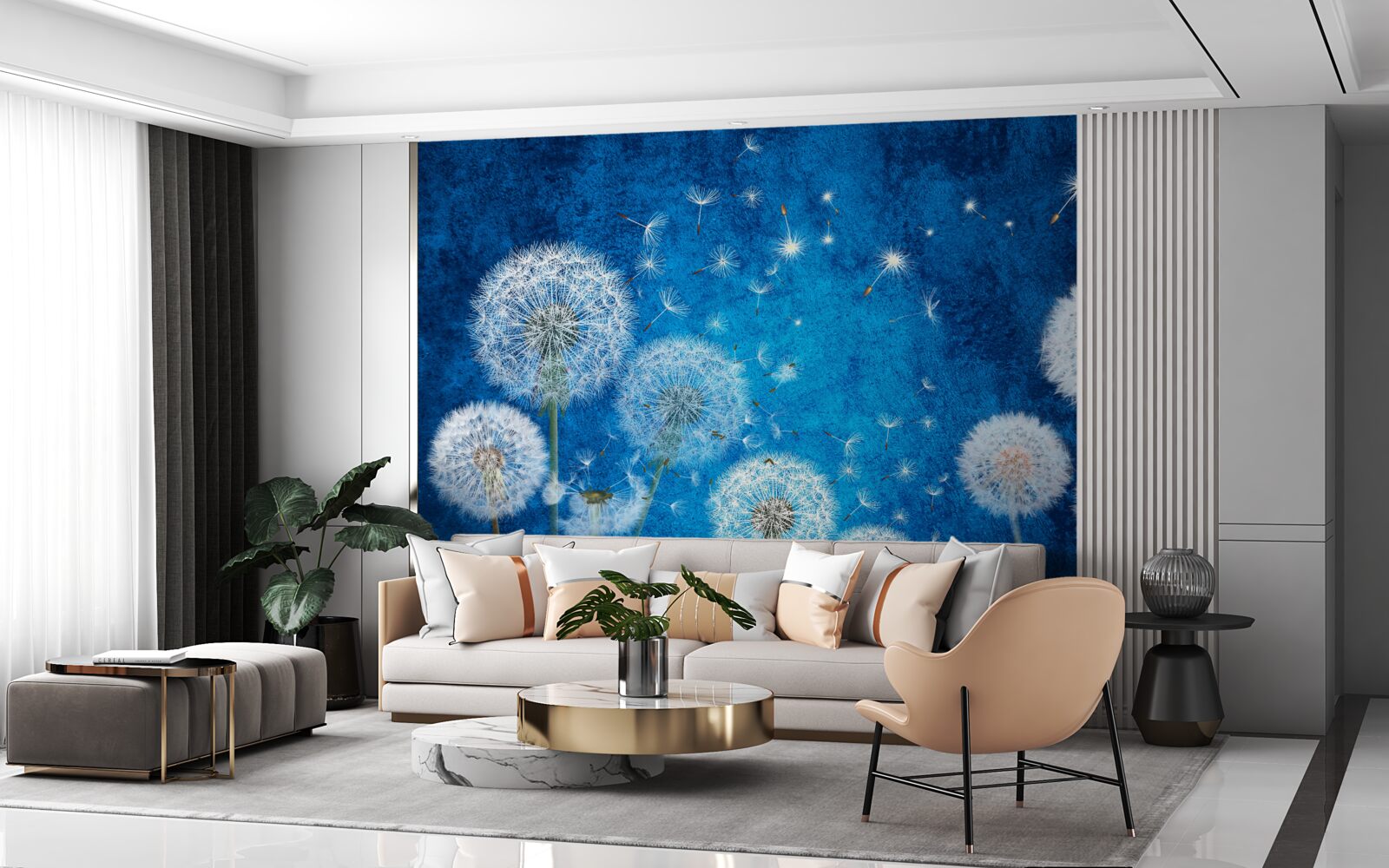 Fototapeta hviezdna obloha je posiata púpavami